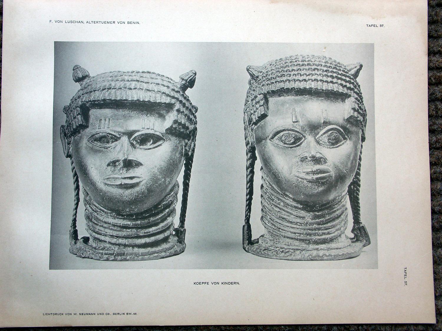 zz-lusc19,tafel 057 benin nigeria,kind-bronze-gedenkkopf